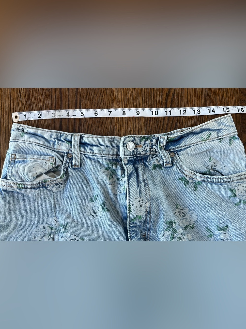 wild fable Light Blue Floral Straight‑Leg Jeans - SIZE 10 - Picture 5 of 6